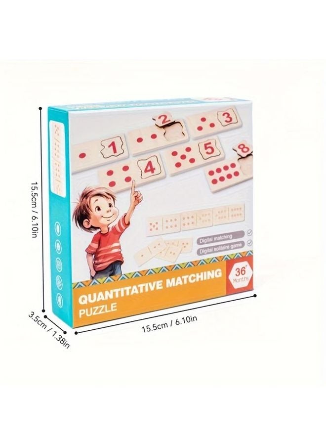 Wooden Numbers And Quantities Matching Puzzle Math Educational Toy For Preschool Kids - Image 3
