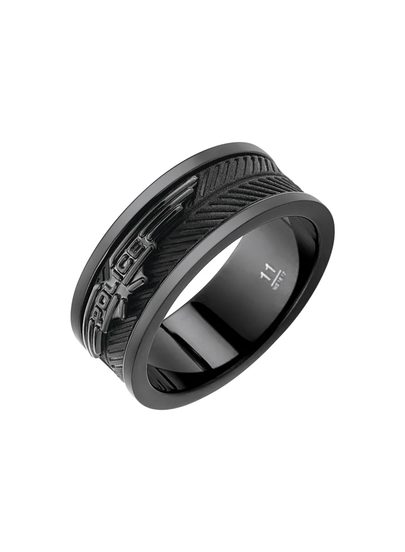 بوليس Onset Metallic Grey Black Silicon Ring