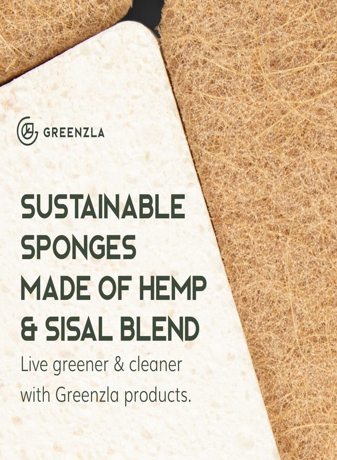 Greenzla Kitchen Sponges, Plant-Based Dish Sponges, Non-Scratch Sisal Hemp Scouring Pads for Dishes, Countertops, Bathtubs, and Tiles, 12 Pack - Image 4