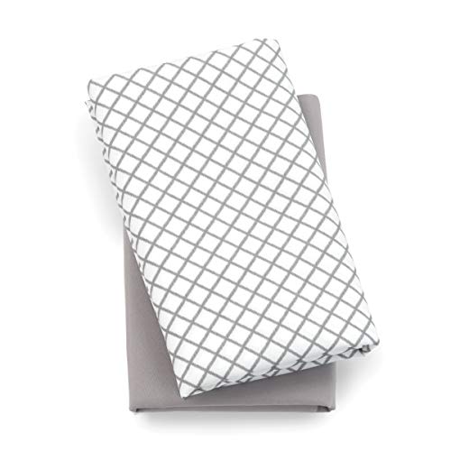 Chicco Lullaby Playard Sheets - Grey Diamond 2-Pack | Grey/White - Image 1