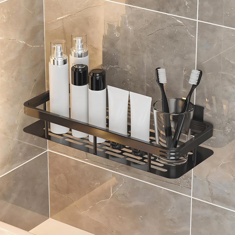 MIORAH Self Adhesive Bathroom Shelf – No Drill Rustproof Wall Organizer Rack for Toiletries & Shower Storage - Image 1