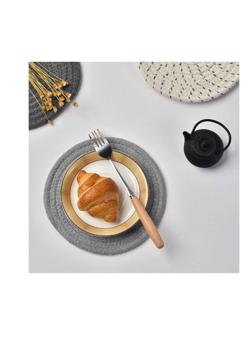 SYOSI Potholders Set placemats Trivets Set for Hot Pots and Pans Multi-use Hot Mats Non-Slip Stylish Coasters Pure Cotton Thread Weave Hot Pot Holders, Hot Mat, Kitchen Trivet, Countertop, 7 inch  - Image 2