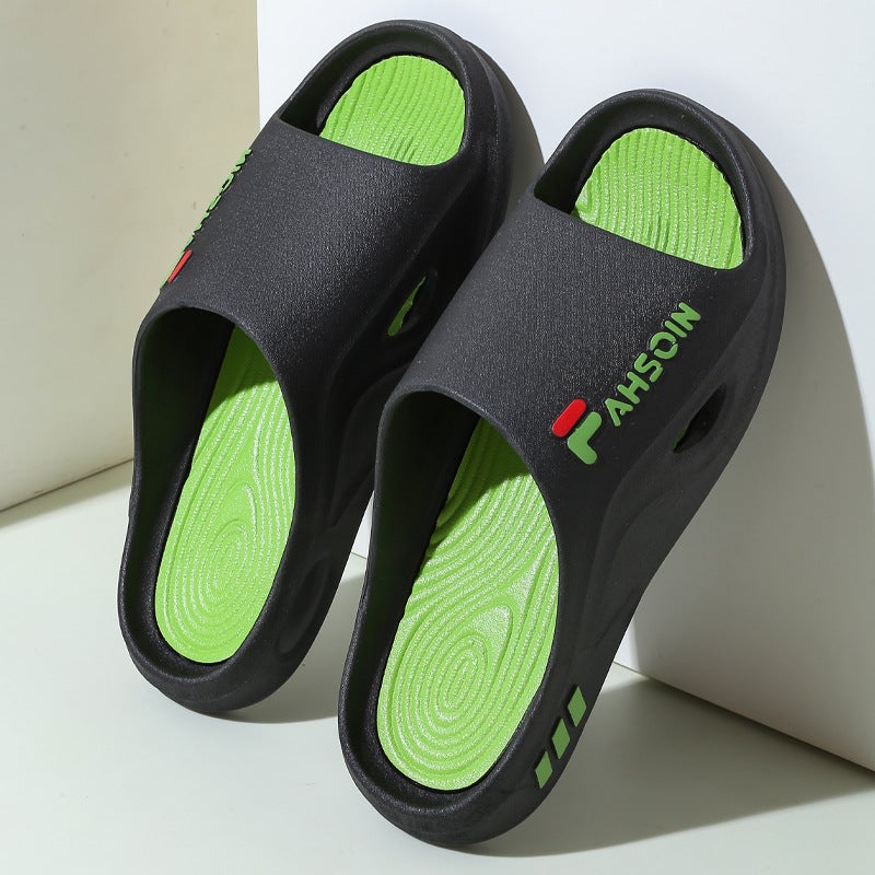 Summer Unisex Slippers Comfort Non-Slip Thick Sole 908 [black] 