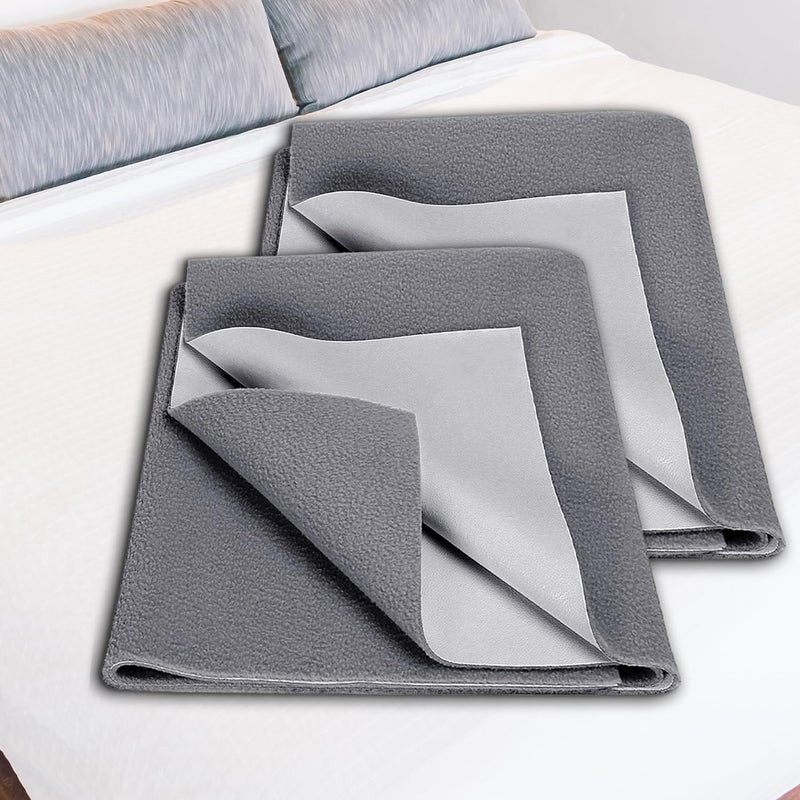 CANWAY 2 Piece Absorbent Waterproof Mattress Protector Sheet for Babies – Quick Dry, Washable (70x50 cm, Small, Grey) - Image 1