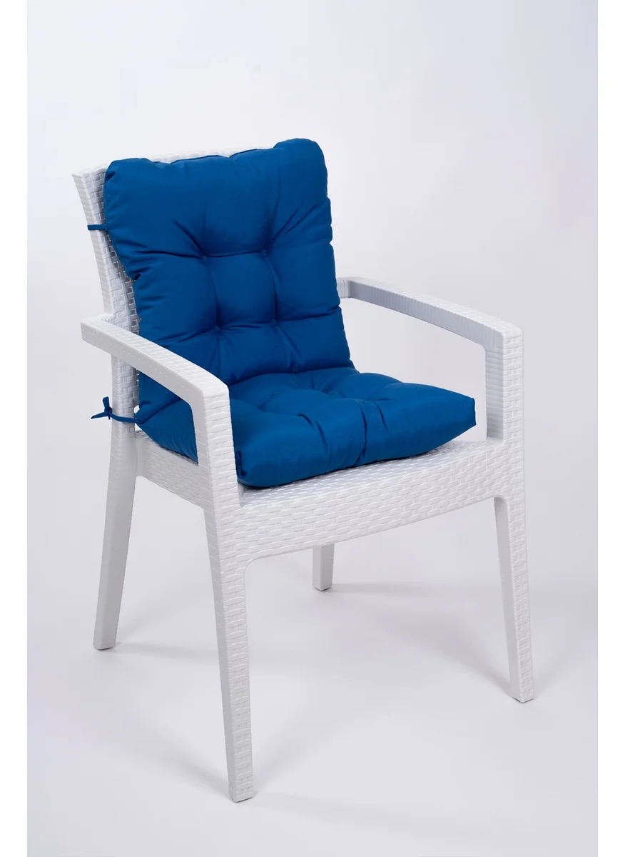 Altın Pamuk Neva Pofidik Blue Backed Chair Cushion Special Stitched Laced 44x88 Cm