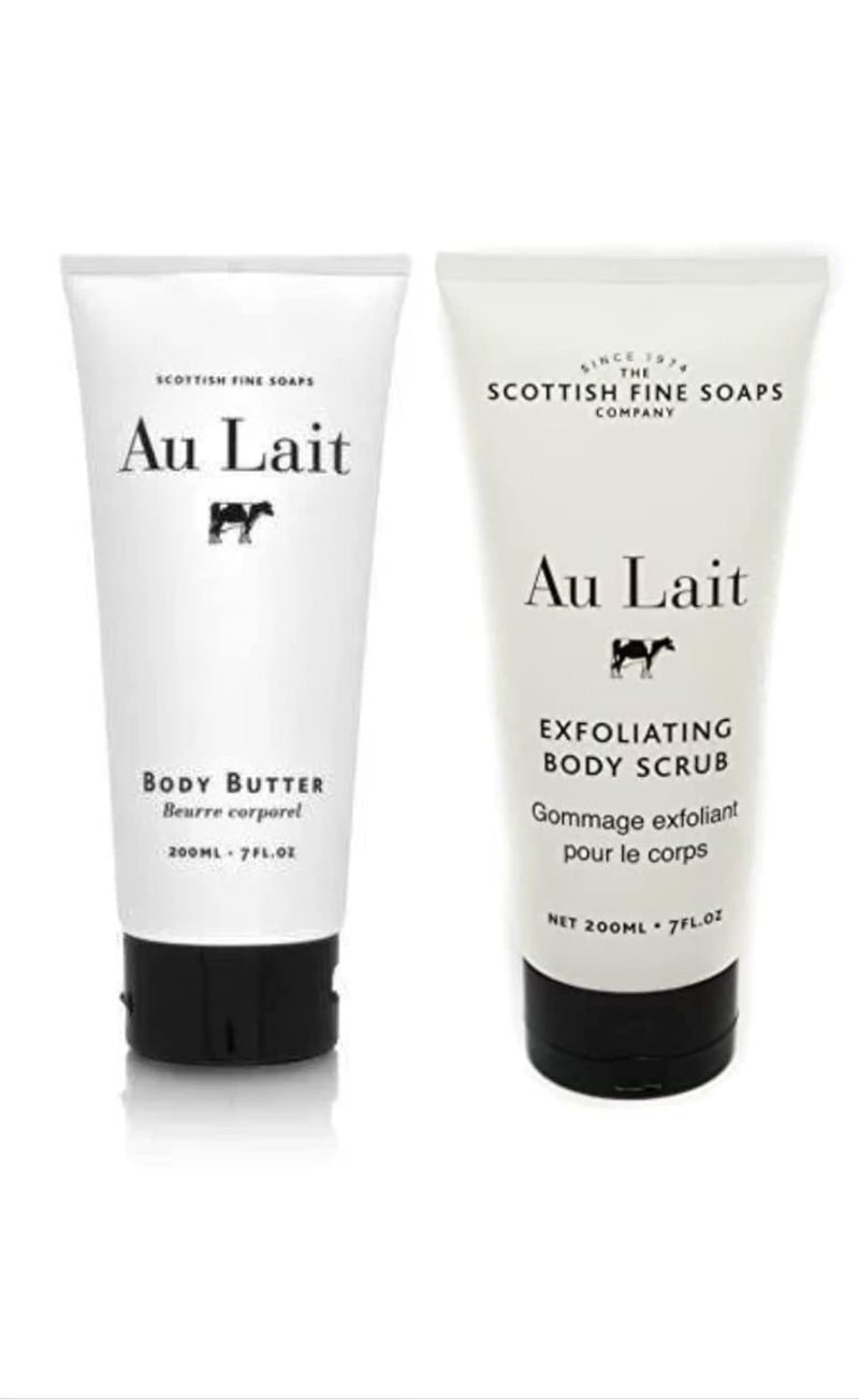 Generic Au Lait Body Scrub and Body Butter Set Exfoliating Whole Body 14 Fl Oz Each 