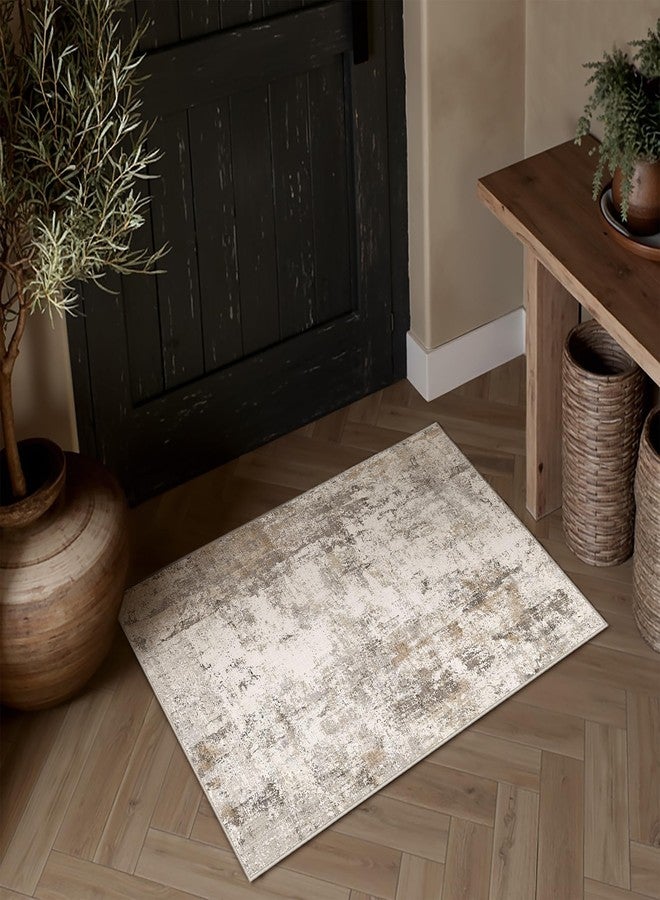 WondRg Kitchen Rug Set of 3 Washable Brown Grey Abstract Kitchen Mats for Floor Non-Slip Kitchen Runner Rug Soft Low Pile for for Bathroom Laundry Hallway Sink Entryway - Image 3