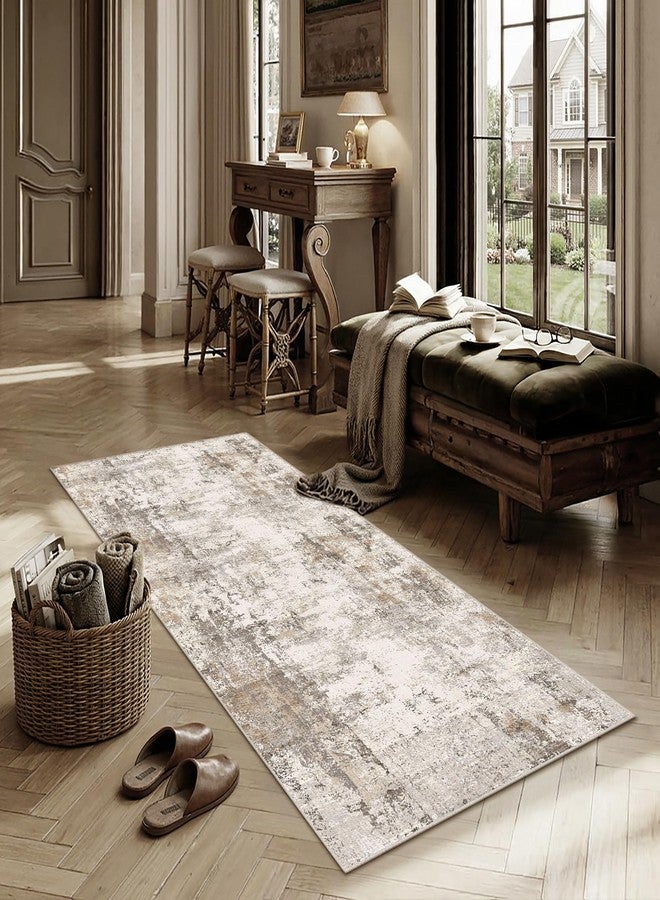 WondRg Kitchen Rug Set of 3 Washable Brown Grey Abstract Kitchen Mats for Floor Non-Slip Kitchen Runner Rug Soft Low Pile for for Bathroom Laundry Hallway Sink Entryway - Image 4