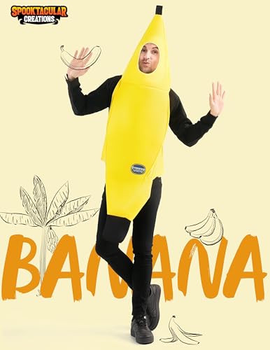 Spooktacular Creations Appealing Banana Costume Adult, Halloween Banana Outfit Suit for Men Halloween Dress Up Parties and Roleplay Cosplay (Small) - Image 2