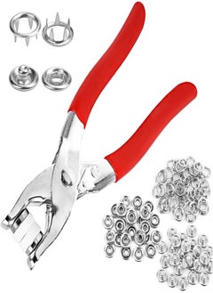 Generic 100-Piece Round Metal Ring Button Set With Fastener Installation Tool Multicolour  - Image 1