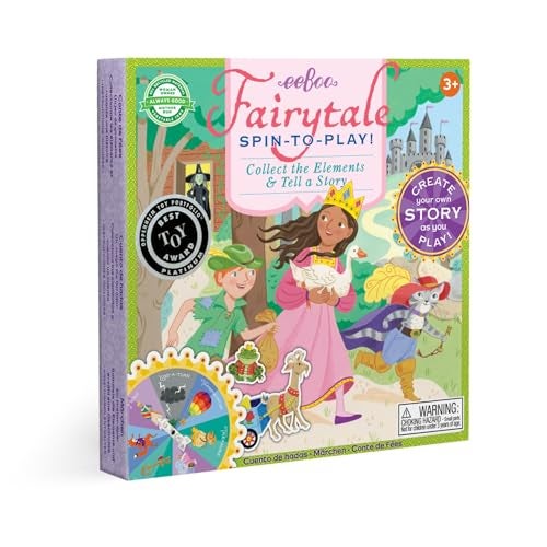 eeBoo Fairytale Spinner Collect The Elements  Tell a Story Create Your Own Story as You Play for 2 to 4 Players for Ages 5 and up - Image 1