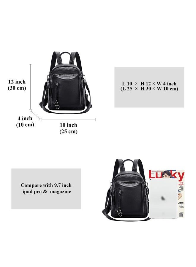 Altosy Fashion Genuine Leather Backpack Purse for Women Shoulder Bag Casual Daypack Small(S10 Black) - Image 5