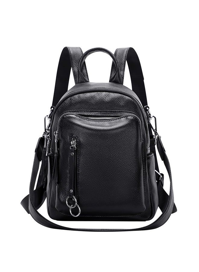 Altosy Fashion Genuine Leather Backpack Purse for Women Shoulder Bag Casual Daypack Small(S10 Black) - Image 1