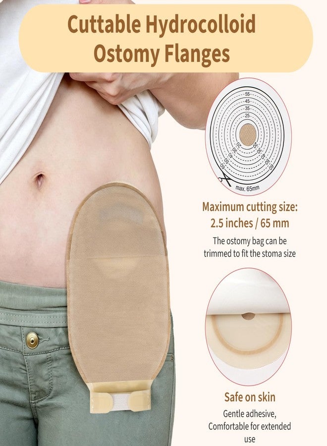 DERAYMI 20 PCS Colostomy Bags Ostomy Supplies One Piece Ostomy Bags, Ostomy Drainable Pouches for Ileostomy Stoma Care Cut-to-Fit 20-65mm Hook-and-Loop Closure - Image 2