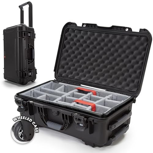 NANUK 935 Hard Case with Padded Divider – Waterproof Equipment Case with Wheels, 22” x 14” x 9” – Dustproof and Impact Resistant, Airline Carry-On Approved – Black - Image 1