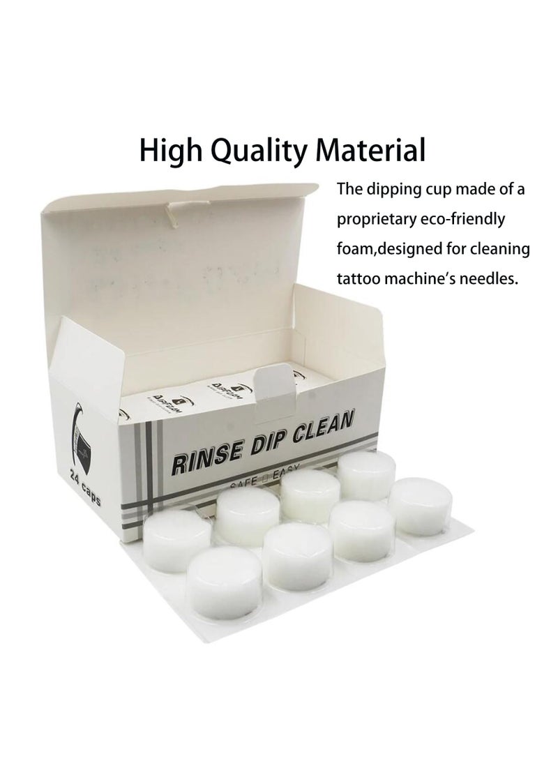 24 قطعة أكواب تنظيف الوشم القابلة للتصرف - مستلزمات تنظيف أساسية للإبر والخرطوشات، مثالية لفناني الوشم - Image 4