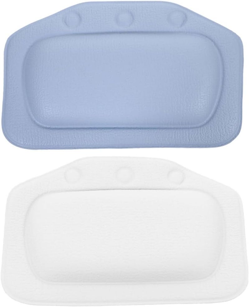 2 Pieces Bathtub Pillows with Non-Slip Suction Cups, Soft Foam Headrest for Soaking Tub, Spa Bath Pillow Set for Home Bathroom Relaxation and Neck Support - Image 1