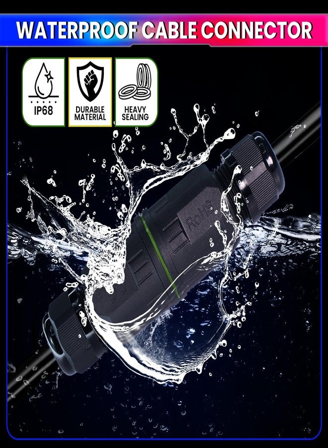 amiciTools 2-Way Junction Box, IP68 L20 Waterproof Outdoor Cable Connector (Pack of 2) - Image 2