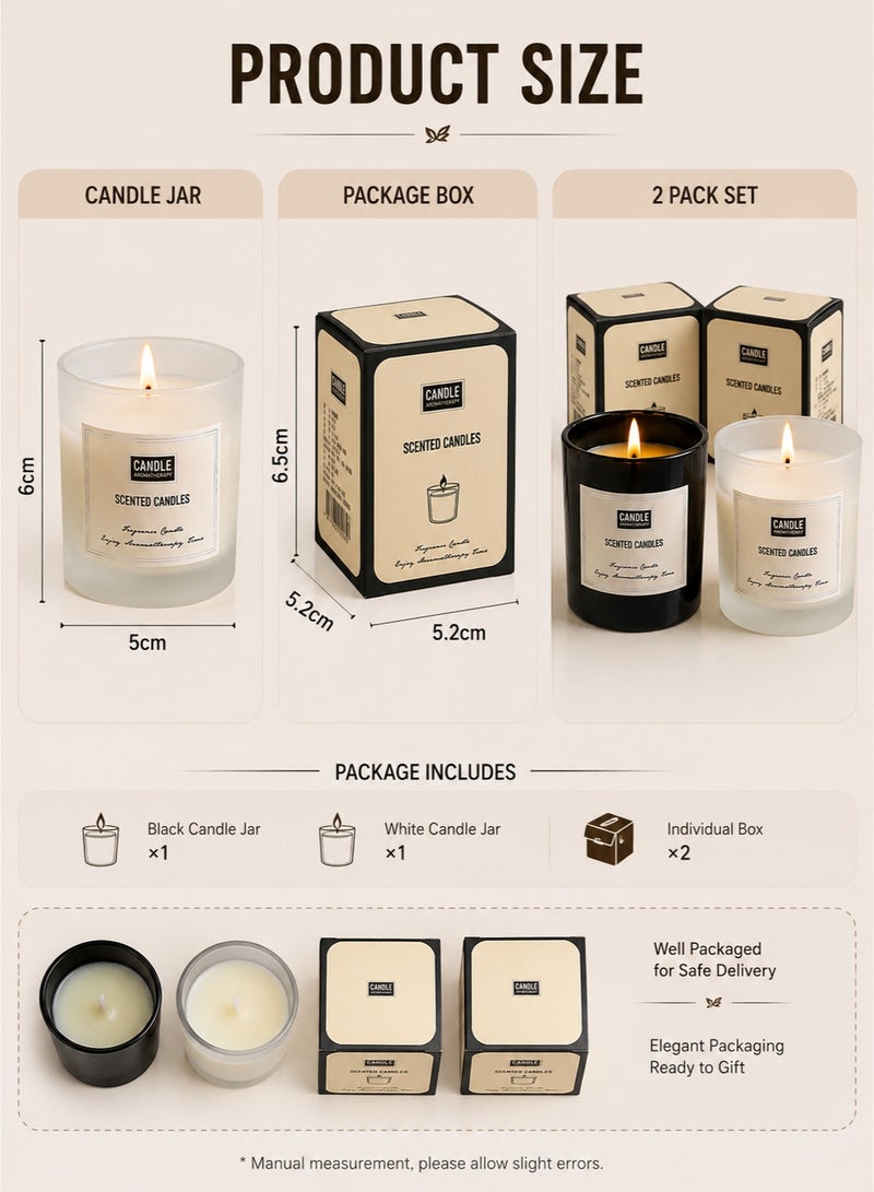 Candle 2 Pack Scented Candles Set – Soy Wax Aromatherapy Candle with Crystal Glass Jars, Long Lasting Fragrance, Home Decor Mood Lighting & Relaxation Gift Set - Image 5