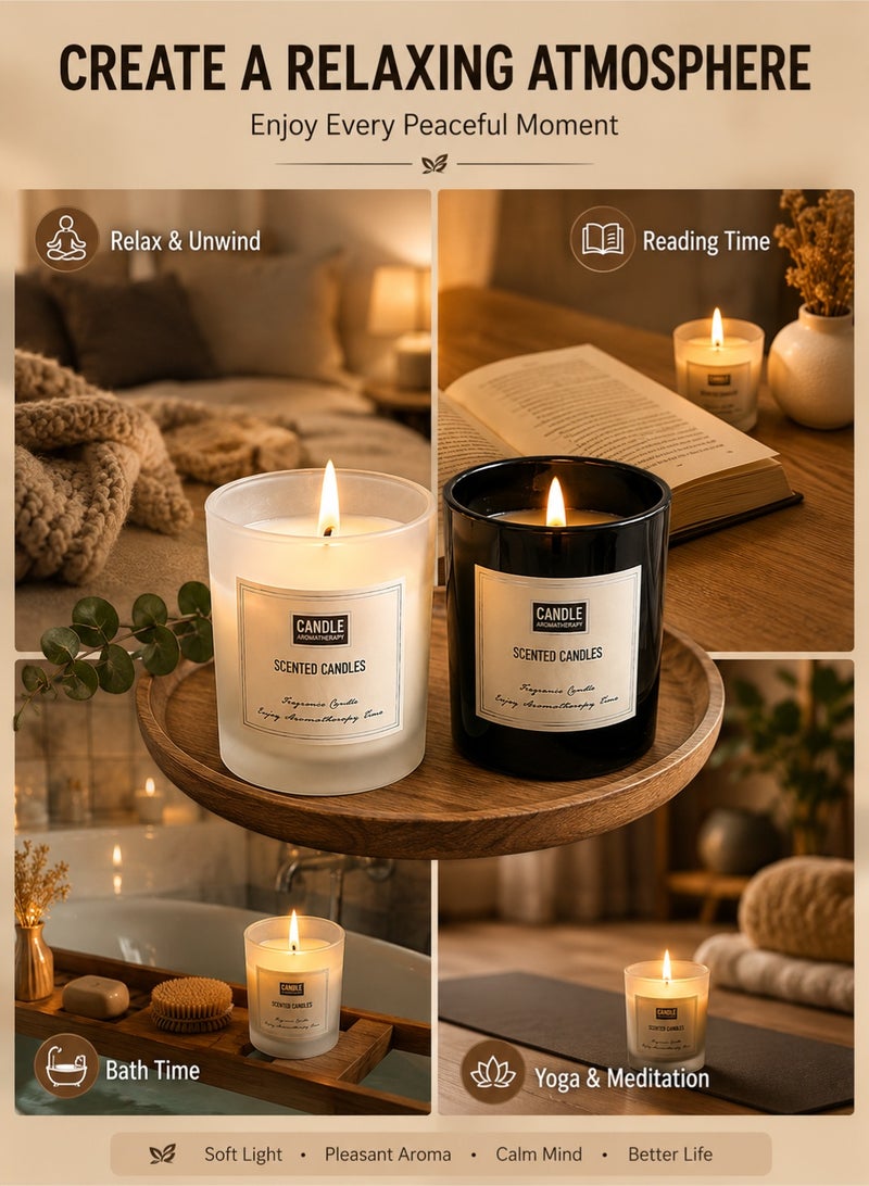 Candle 2 Pack Scented Candles Set – Soy Wax Aromatherapy Candle with Crystal Glass Jars, Long Lasting Fragrance, Home Decor Mood Lighting & Relaxation Gift Set - Image 3