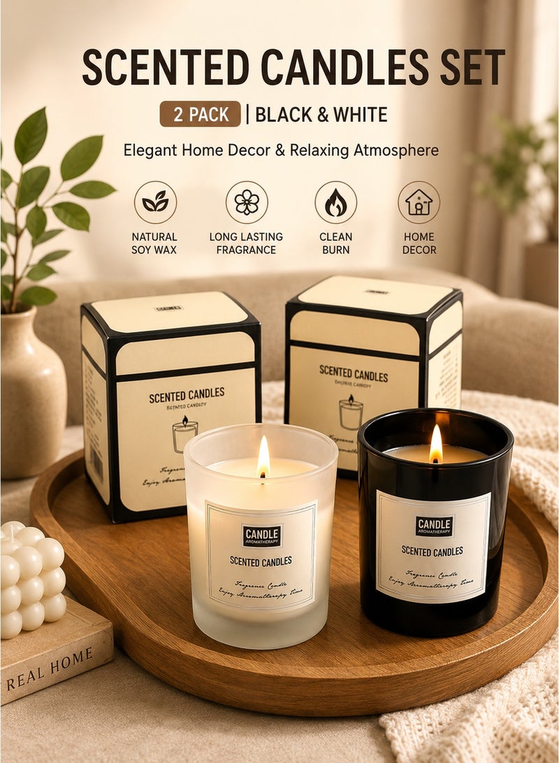 Candle 2 Pack Scented Candles Set – Soy Wax Aromatherapy Candle with Crystal Glass Jars, Long Lasting Fragrance, Home Decor Mood Lighting & Relaxation Gift Set - Image 1