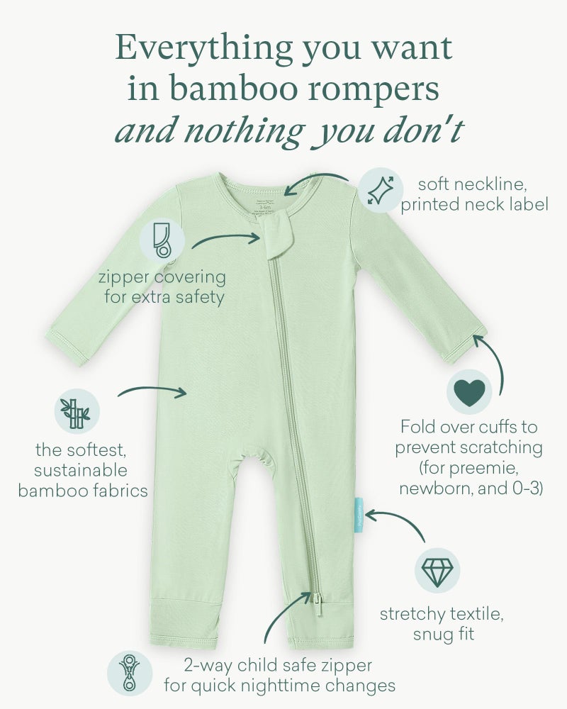 PurComfy Baby Long Sleeve Romper Jumpsuit, Premium Soft Bamboo Rayon One Piece Pajamas Boy Girl 2-Way Zipper Coverall Sleeper 3-6 Month - Image 2