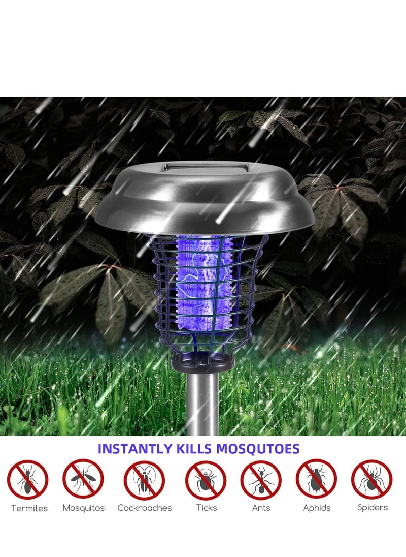 KASTWAVE Solar Bug Zapper, Waterproof Outdoor Mosquito Zapper Outdoor Led Mosquito Killer Light Mosquito Repellent, for Indoor Outdoor Use Garden Pathway Patio, 2 Pcs  - Image 2