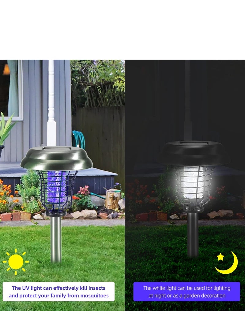 KASTWAVE Solar Bug Zapper, Waterproof Outdoor Mosquito Zapper Outdoor Led Mosquito Killer Light Mosquito Repellent, for Indoor Outdoor Use Garden Pathway Patio, 2 Pcs  - Image 4