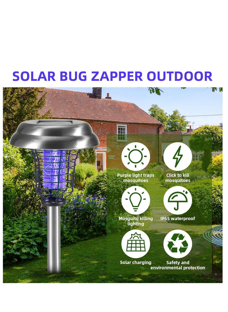 KASTWAVE Solar Bug Zapper, Waterproof Outdoor Mosquito Zapper Outdoor Led Mosquito Killer Light Mosquito Repellent, for Indoor Outdoor Use Garden Pathway Patio, 2 Pcs  - Image 3