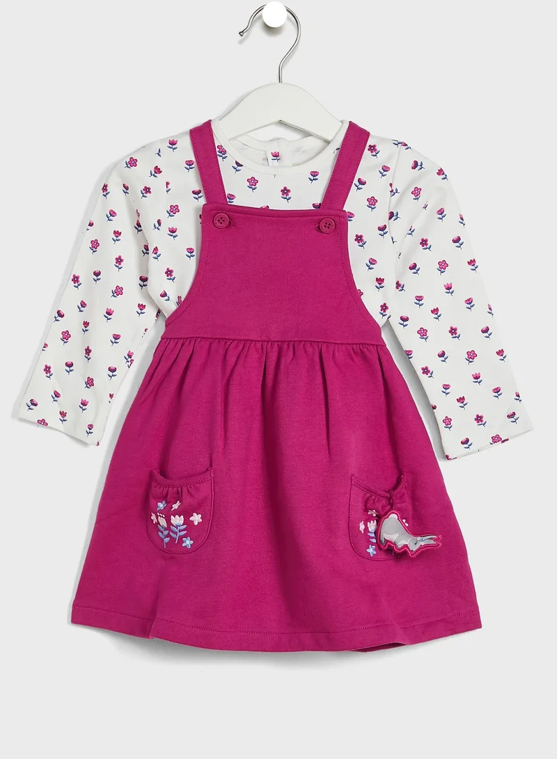 JoJo Maman Bebe Kids Bunny Print Dress & Top Set