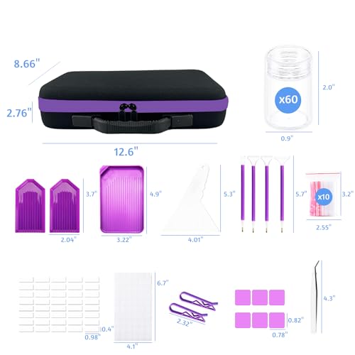 LIRUNQIU Diamond Painting Storage Containers, 60 Slots Diamond Art Accessories and Tools Kits Storage Box(Black) - Image 5