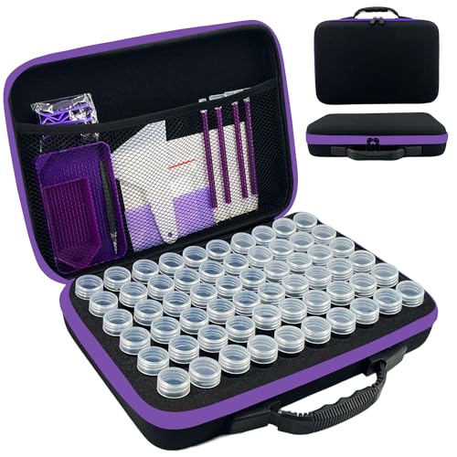 LIRUNQIU Diamond Painting Storage Containers, 60 Slots Diamond Art Accessories and Tools Kits Storage Box(Black) - Image 1
