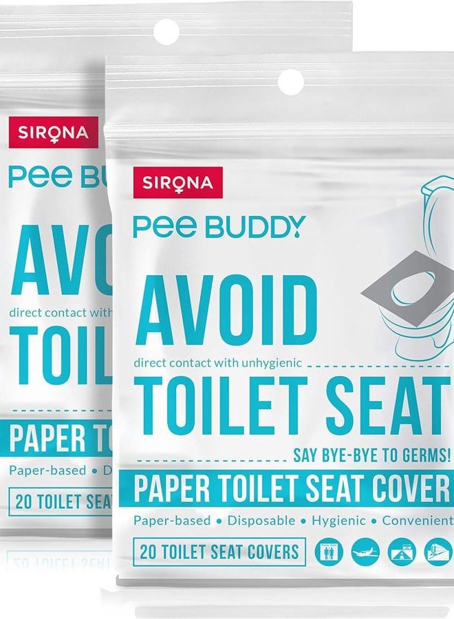 PEE BUDDY PeeBuddy Disposable Paper Toilet Seat Covers | No Direct Contact with Unhygienic Seats| Easy To Dispose| Nature Friendly| Must Have For Women (40 PCs (Pack of 2)) - Image 1