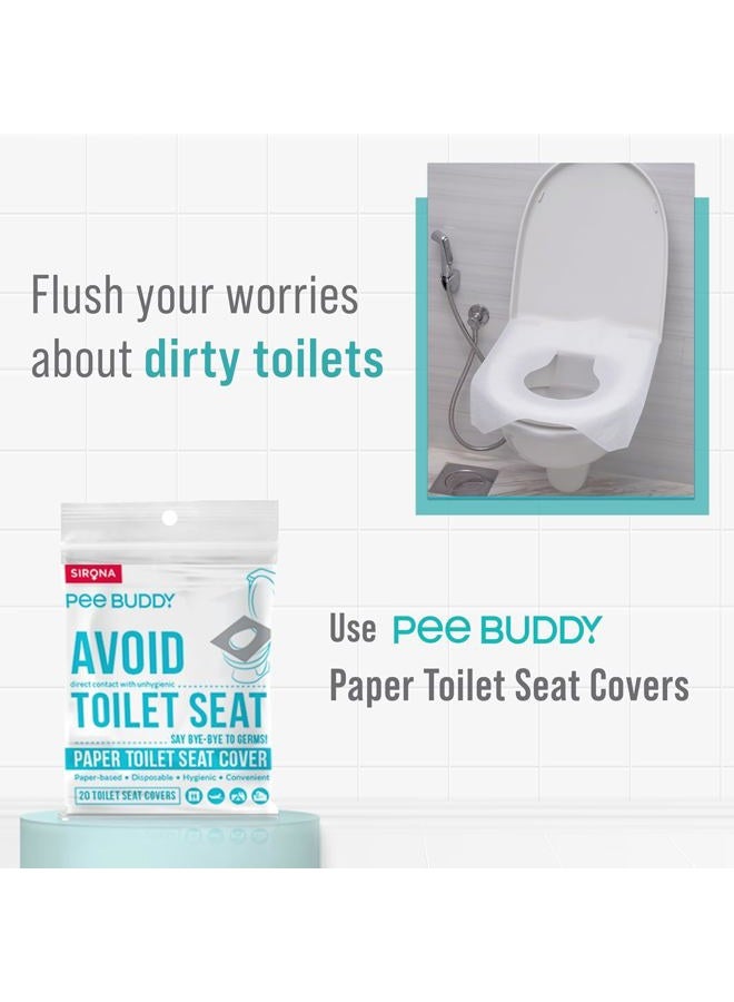 PEE BUDDY PeeBuddy Disposable Paper Toilet Seat Covers | No Direct Contact with Unhygienic Seats| Easy To Dispose| Nature Friendly| Must Have For Women (40 PCs (Pack of 2)) - Image 2