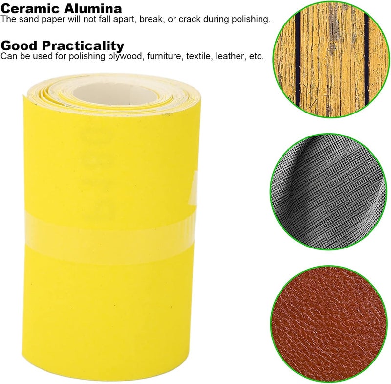 180 Grit Sandpaper Roll 3.6in x 16.4ft Ceramic Alumina Sandpaper Sheets Roll 3pcs Sanding Paper for Wood Sanding Automotive Polishing - Image 3