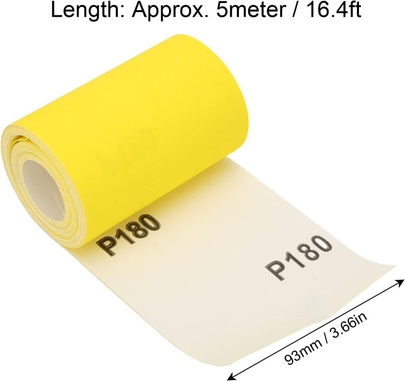 180 Grit Sandpaper Roll 3.6in x 16.4ft Ceramic Alumina Sandpaper Sheets Roll 3pcs Sanding Paper for Wood Sanding Automotive Polishing - Image 2