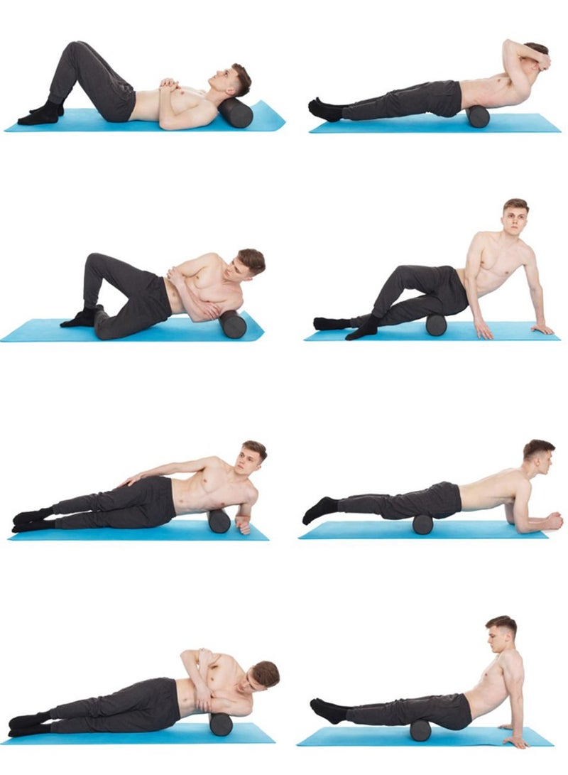 ISHWAZ Yoga Roller for Exercise, Massage Therapy, Muscle Recovery, Yoga Pilates Body Stretching, Pre and Post Workout Massager, Tissue Muscle Massager for Back Pain and Sore Muscles, Yoga Foam Roller Of 45cm - Image 2