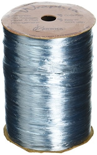 Berwick Offray 1/4'' Wide Pearlized Raffia Ribbon, Blue, 100 Yards - Image 4