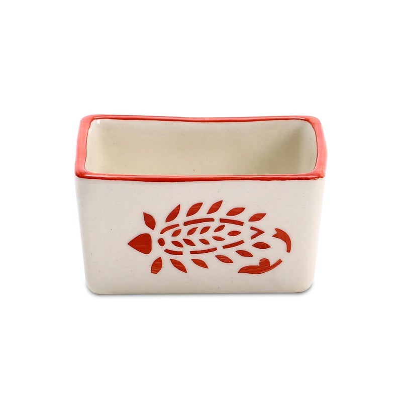 Caffeine Ceramic Handmade Red Boota Dip And Sauce Set Of 12 - Image 3