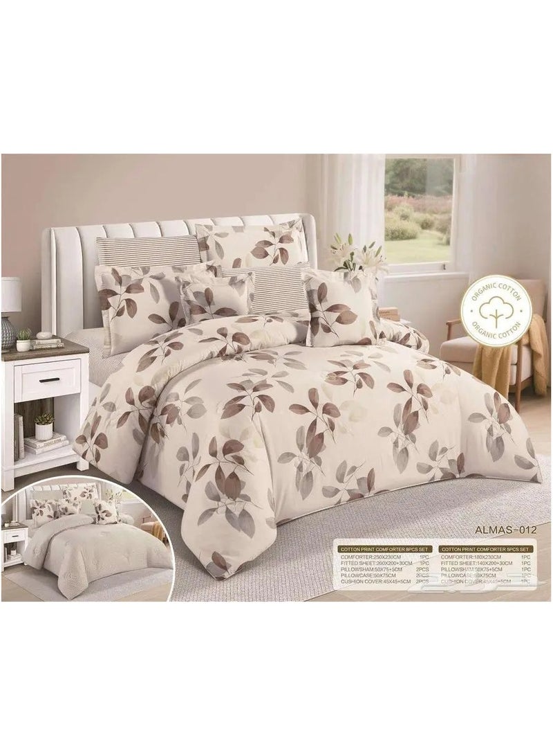 LEVORE Luxurious 100% cotton summer double bedspread with excellent, fixed filling, consisting of 8 pieces / king size 230*250 - Image 1