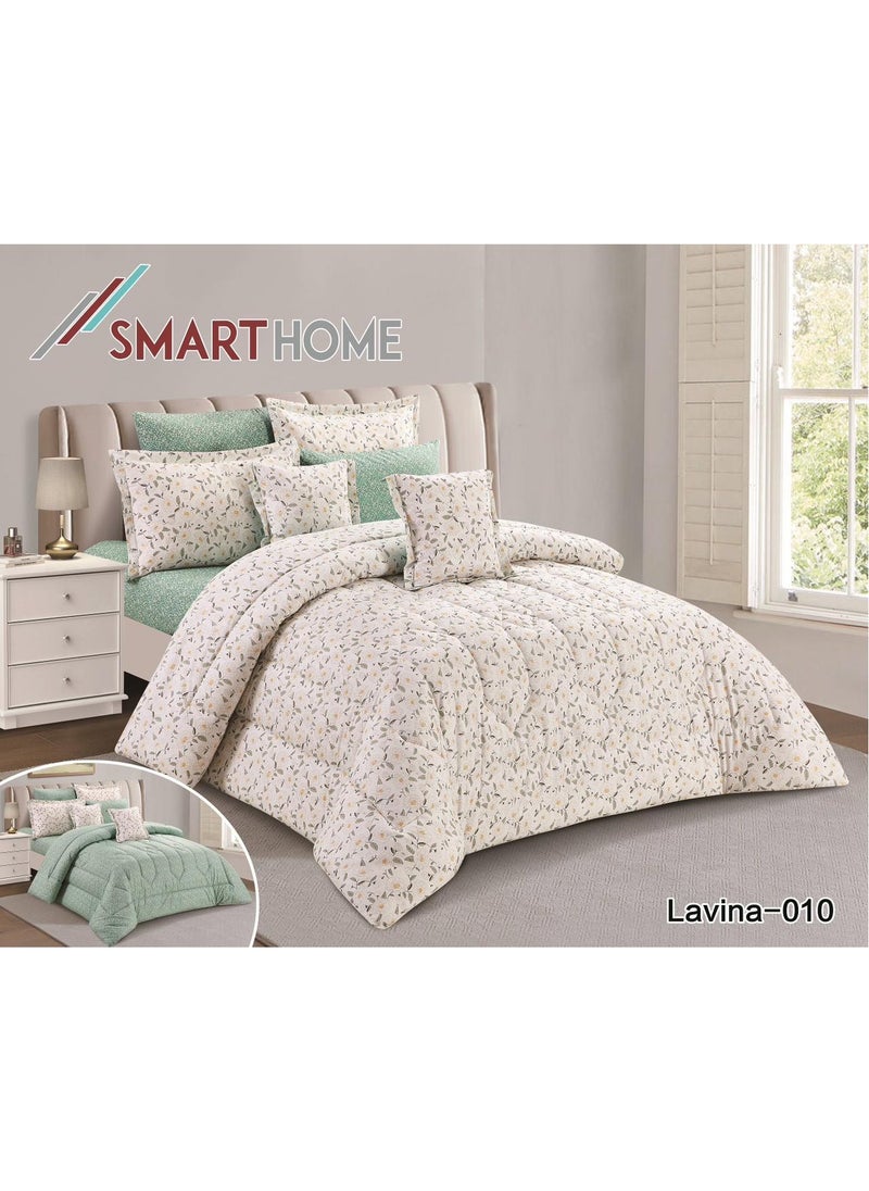 SMART HOME Two-piece quilt set, 100% cotton summer mattress, with excellent, firm filling, consisting of 8 pieces / king size 230*250 