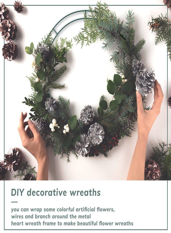 Hotop 15 Pcs 8" Wire Wreath Frame, Round Metal Wreath Rings Form for DIY Crafts Floral Decorations on Weddings Christmas Home Party Celebrations, Dark Green (8 Inch) - Image 5