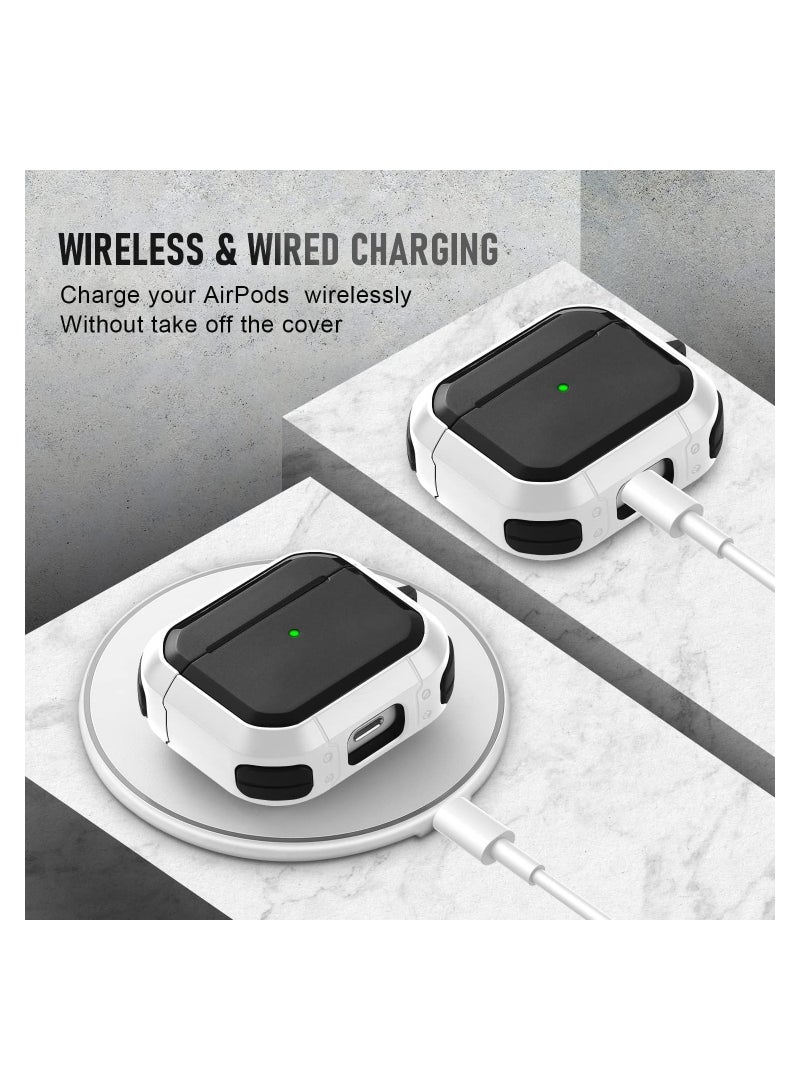 AirPods 3 Case Cover with Keychain Upgraded Armor Shockproof Hard-Shell Protective TPU Compatible for Apple Airpods 3rd Generation Case for Women Men Girls Boys (Front LED Visible) - Image 3