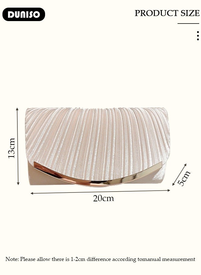 DUNISO Womens Clutch Bag, Sparkly Evening Clutch Purse, Champagne Shoulder Bag with Removable Chain, Crossbody Envelope Bag for Formal Dress Bride Wedding Prom Party  - Image 4