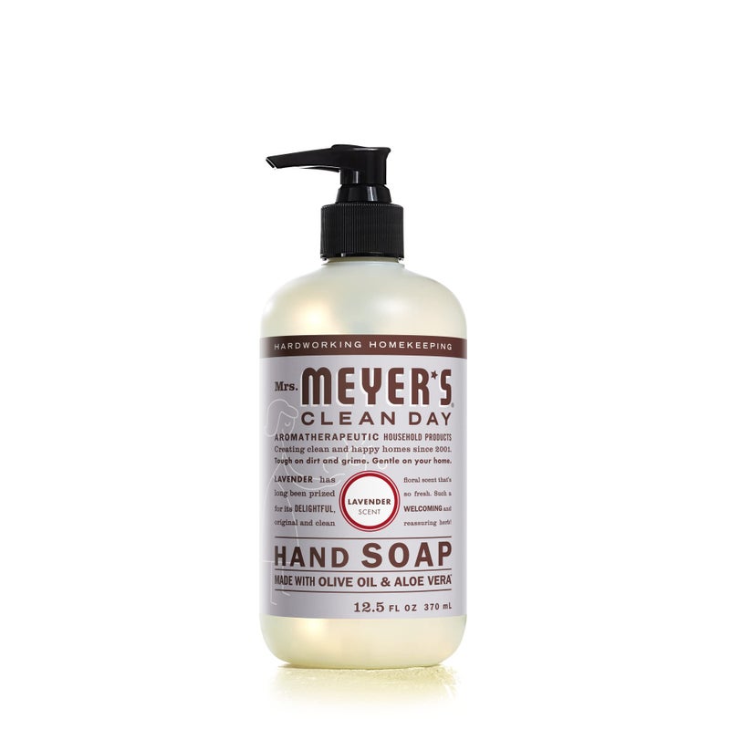 MRS. MEYER'S CLEAN DAY Hand Soap, Made with Essential Oils, Biodegradable Formula, Lavender, 12.5 fl. Oz - Image 1