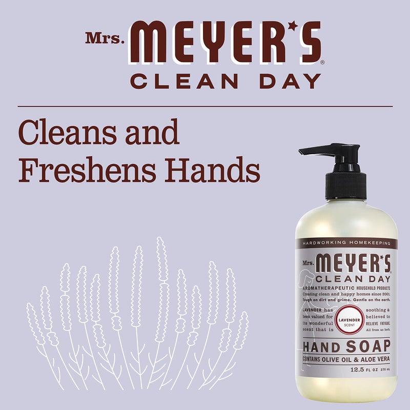 MRS. MEYER'S CLEAN DAY Hand Soap, Made with Essential Oils, Biodegradable Formula, Lavender, 12.5 fl. Oz - Image 2