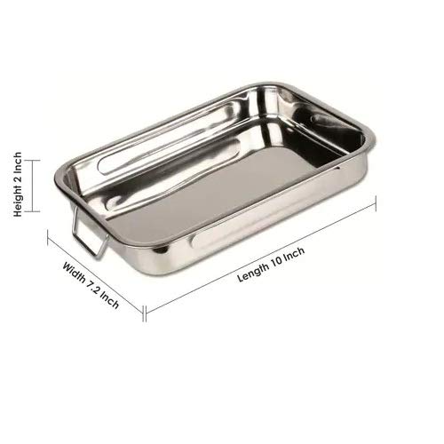 Chef Direct Chef Direct Stainless Steel Roasting Pan with Folding Handles, 25cm, Silver - Image 5