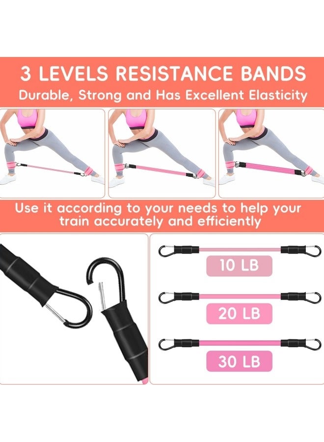 BUPY 6Pcs Ankle Resistance Bands with Cuffs, Perfect for Home Workouts and Fitness Training, Resistance Bands for Leg Training Exercise Equipment, Kickbacks Hip Gluteus Training Exercises (Pink) - Image 4