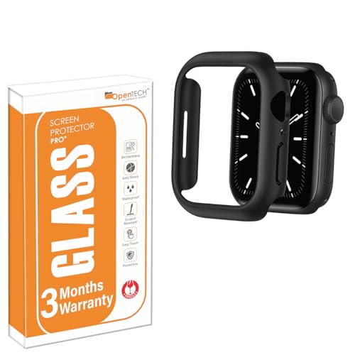 OpenTech Hard Matte Silicone Protection Front Case Cover Compatible for Apple Watch Series 9/8 / 7 (41mm) (No Screen Protector Attached) (Black) - Image 1
