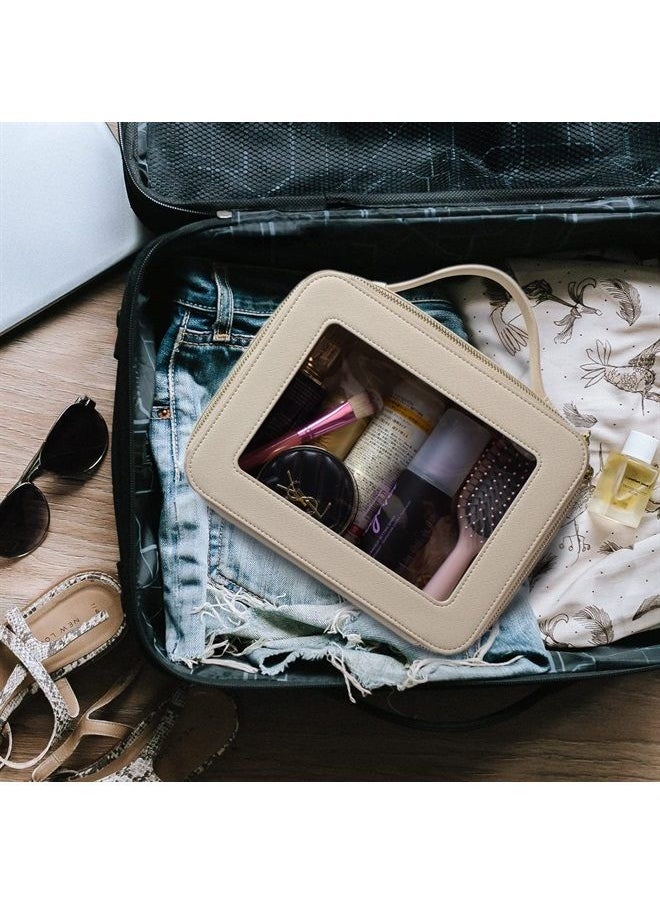 LETGO Clear Makeup Bag, Travel Toiletry Cosmetic Bag Case Portable Clear Makeup Organizer Transparent Storage Bag Fit Carry-on Travel Accessories for Women Men (large white)  - Image 2